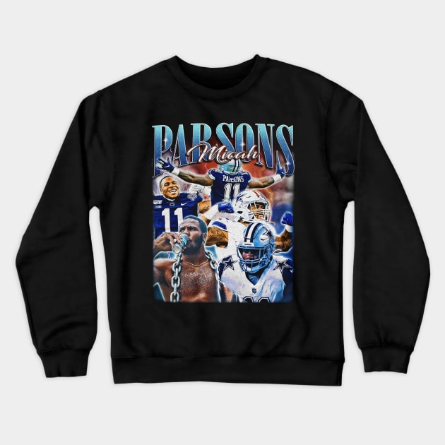 Micah Parsons Football Vintage Style Crewneck Sweatshirt by Rage Against Tee Machine